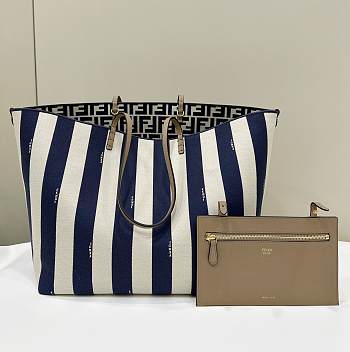 Fendi Large Roll Reversible Shopper Blue 35x32x19.5cm