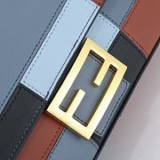 Fendi Baguette Leather Bag Multicolour Blue FF Inlay 27x15x6cm - 2