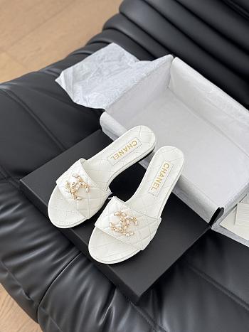 Chanel White Slides 08