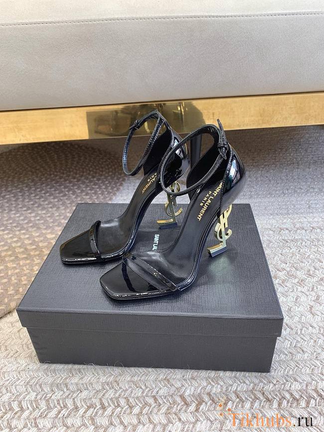 YSL Opyum Heels Patent Leather Black Heel  - 1