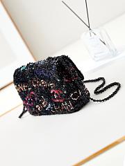 Chanel Flap Bag Black Sequin 21x14x8cm - 3