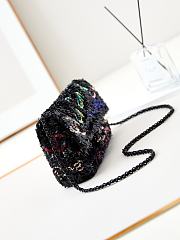 Chanel Flap Bag Black Sequin 21x14x8cm - 4