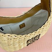 Miu Miu Natural Wander Wicker Handbag 20x6x14cm - 5