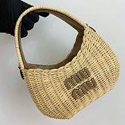 Miu Miu Natural Wander Wicker Handbag 20x6x14cm - 3