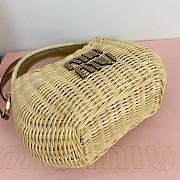 Miu Miu Natural Wander Wicker Handbag 20x6x14cm - 2