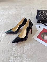 Christian Louboutin Black Pump Heel Patent 10cm - 1