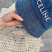 Celine Denim Buckle Hat Blue - 3