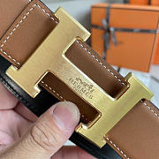 Hermes Black Brown Gold Belt 3.8cm - 3