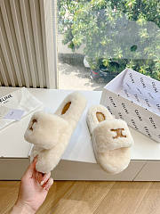 Celine Fur White Slides - 2