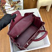 Hermes Birkin 25 Red Wine Silver Togo 25cm - 2