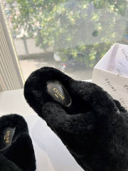 Celine Fur Black Slides - 4