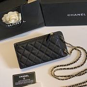 Chanel Black Caviar Leather Phone Holder Crossbody Bag 18x10x2cm - 4