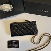 Chanel Black Lambskin Leather Phone Holder Crossbody Bag 18x10x2cm - 4