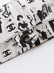 Chanel White Black Sketch Canvas Karl Lagerfeld 20x12x6cm - 2