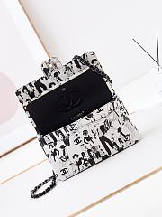 Chanel Medium White Black Canvas Karl Lagerfeld 25cm - 2