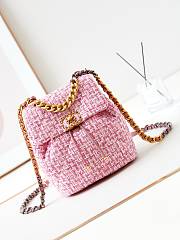 Chanel 19 Backpack Pink Tweed 26x22x16cm - 1