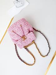 Chanel 19 Backpack Pink Tweed 26x22x16cm - 4