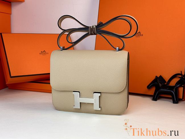 Hermes Constance Epsom Beige Silver 19cm - 1