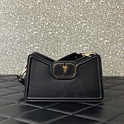 Valentino VLogo Signature Zip-Up Shoulder Bag Black 24.5x15x8.5cm - 1