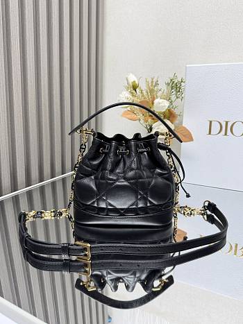 Dior Small Jolie Bucket Bag Black 17x16x9cm