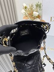 Dior Small Jolie Bucket Bag Black 17x16x9cm - 5