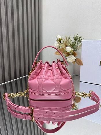 Dior Small Jolie Bucket Bag Pink 17x16x9cm