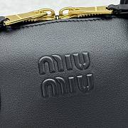 Miu Miu Natural Embossed Logo Black Tote Bag 33x13x21cm - 3