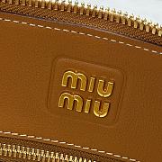 Miu Miu Natural Embossed Logo Brown Tote Bag 33x13x21cm - 5