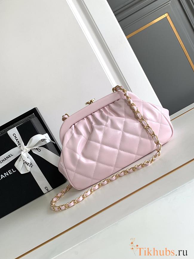 Chanel Clutch Lambskin Gold Light Pink 24x16x8cm - 1