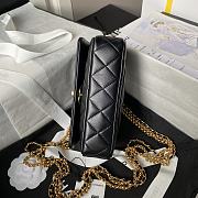 Chanel 24A Flap Bag Black Lambskin Gold 18x11.5x5.5cm - 6