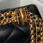 Chanel 24A Flap Bag Black Lambskin Gold 18x11.5x5.5cm - 2