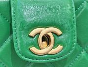 Chanel Small Bag With Handle Lambskin Green 23.5x16x8cm - 5