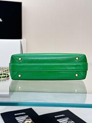 Chanel Small Bag With Handle Lambskin Green 23.5x16x8cm - 4