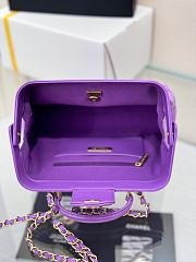 Chanel Small Bag With Handle Lambskin Purple 23.5x16x8cm - 4