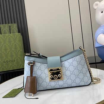 Gucci Padlock Small Shoulder Bag Blue 26.5x13.5x4.5cm