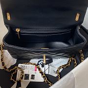 Chanel Flap Bag Lustrous Lambskin Black Pearls 19.5x14.5x7.5cm - 5