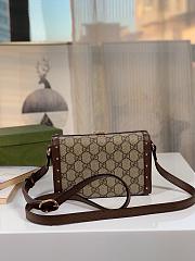 Gucci GG Mini Beige Brown Leather 18.5x10.5x7.5cm - 2