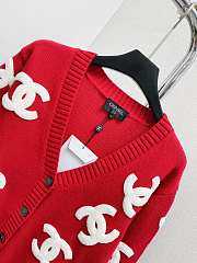 Chanel Red Cardigan - 5