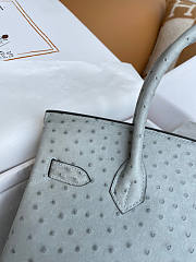 Hermes Birkin 30 Bag Ostrich Grey Silver 30cm - 6