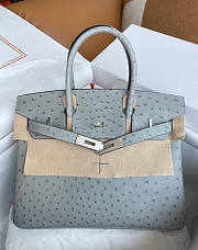 Hermes Birkin 30 Bag Ostrich Grey Silver 30cm - 4