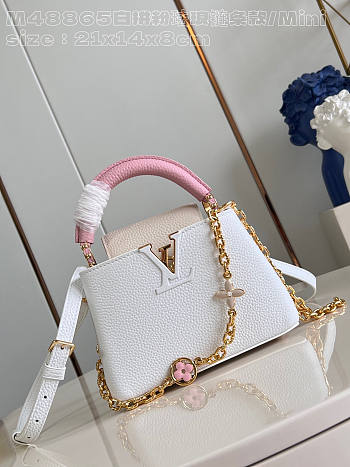 Louis Vuitton LV Mini Capucines Snow White 21x14x8cm