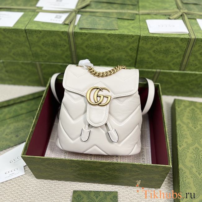 Gucci GG Marmont Matelasse Backpack White 19x20x11cm - 1