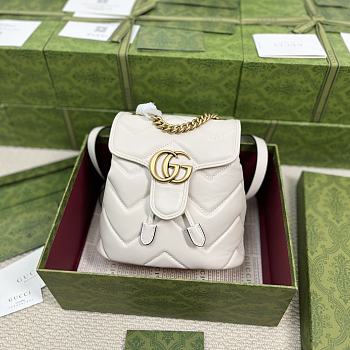 Gucci GG Marmont Matelasse Backpack White 19x20x11cm