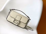 Fendi Baguette Camellia Selleria Bag White 20x5x13cm - 1