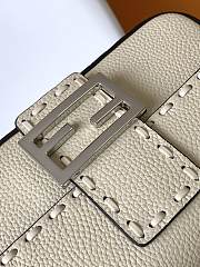 Fendi Baguette Camellia Selleria Bag White 20x5x13cm - 3