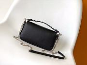 Fendi Baguette Camellia Selleria Bag Black 20x5x13cm - 4