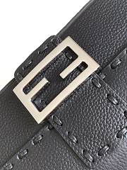 Fendi Baguette Camellia Selleria Bag Black 20x5x13cm - 3