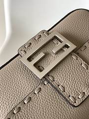 Fendi Baguette Camellia Selleria Bag Dove Grey 20x5x13cm - 2