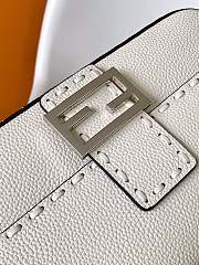 Fendi Baguette Camellia Selleria Bag White Silver 27x15x6cm - 5