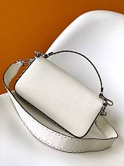 Fendi Baguette Camellia Selleria Bag White Silver 27x15x6cm - 4